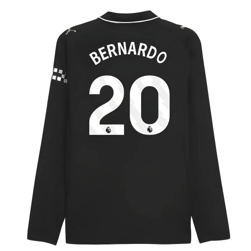 2025-2026 Man City Authentic Long Sleeve Away Shirt (Bernardo 20)