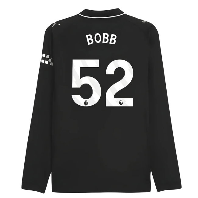 2025-2026 Man City Authentic Long Sleeve Away Shirt (Bobb 52)