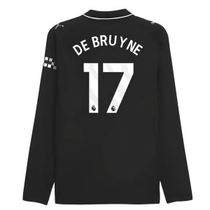 2025-2026 Man City Authentic Long Sleeve Away Shirt (De Bruyne 17)