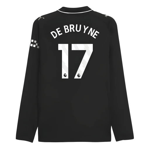 2025-2026 Man City Authentic Long Sleeve Away Shirt (De Bruyne 17)