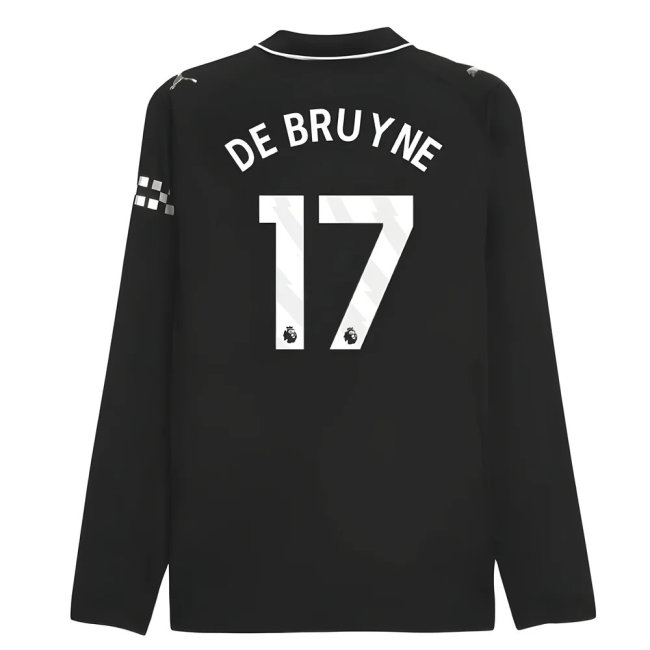 2025-2026 Man City Authentic Long Sleeve Away Shirt (De Bruyne 17)