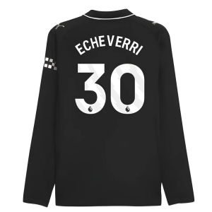 2025-2026 Man City Authentic Long Sleeve Away Shirt (Echeverri 30)