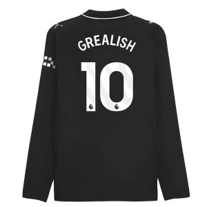 2025-2026 Man City Authentic Long Sleeve Away Shirt (Grealish 10)