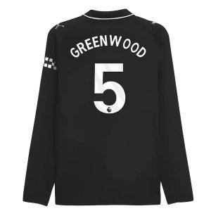 2025-2026 Man City Authentic Long Sleeve Away Shirt (Greenwood 5)