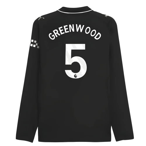 2025-2026 Man City Authentic Long Sleeve Away Shirt (Greenwood 5)