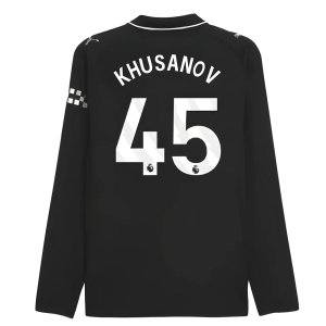 2025-2026 Man City Authentic Long Sleeve Away Shirt (Khusanov 45)