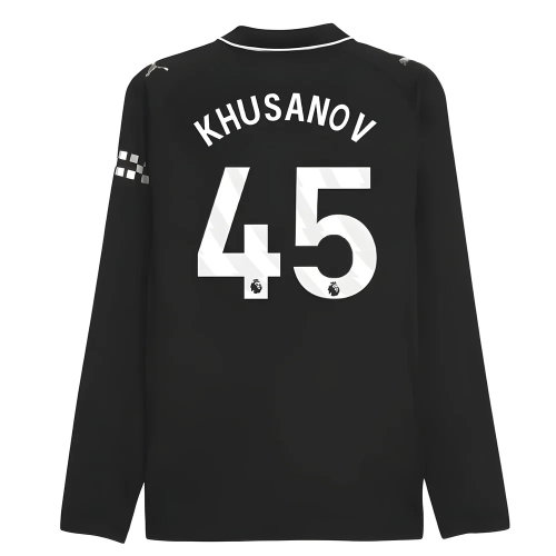 2025-2026 Man City Authentic Long Sleeve Away Shirt (Khusanov 45)