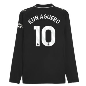 2025-2026 Man City Authentic Long Sleeve Away Shirt (Kun Aguero 10)