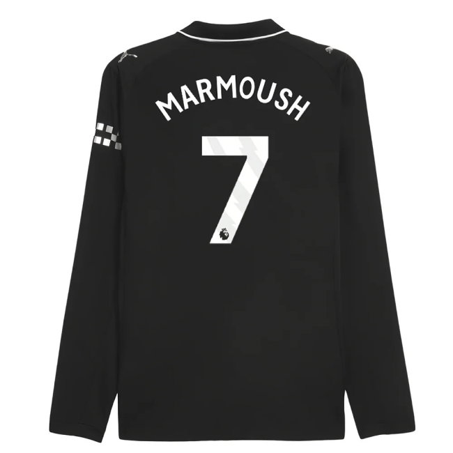 2025-2026 Man City Authentic Long Sleeve Away Shirt (Marmoush 7)