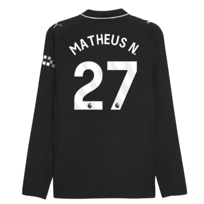 2025-2026 Man City Authentic Long Sleeve Away Shirt (Matheus N. 27)
