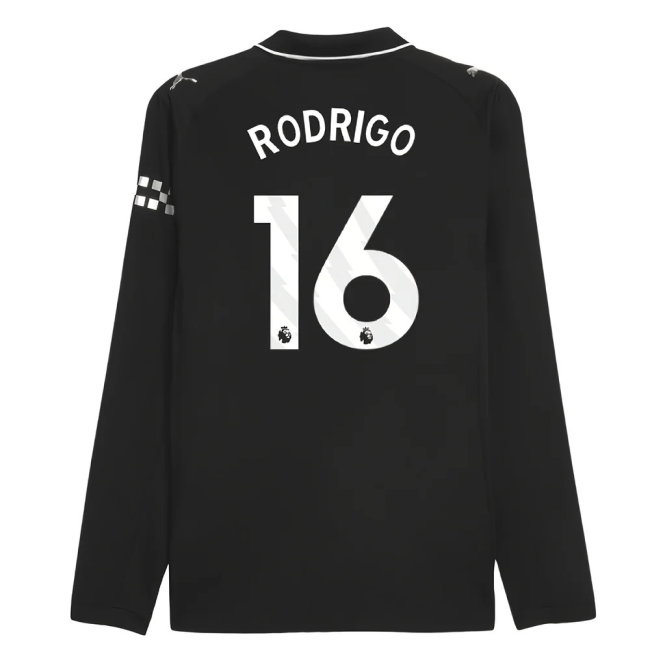 2025-2026 Man City Authentic Long Sleeve Away Shirt (Rodrigo 16)