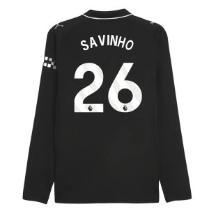 2025-2026 Man City Authentic Long Sleeve Away Shirt (Savinho 26)
