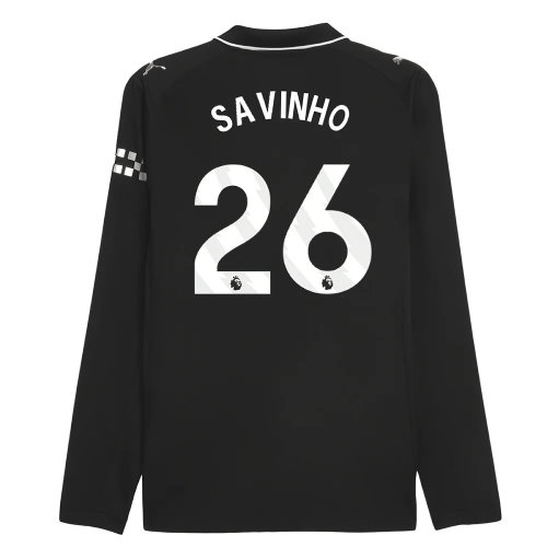 2025-2026 Man City Authentic Long Sleeve Away Shirt (Savinho 26)