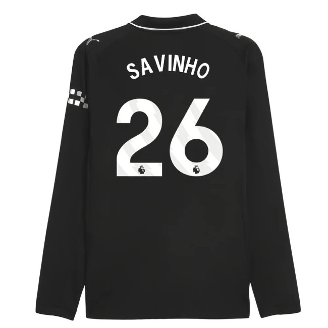 2025-2026 Man City Authentic Long Sleeve Away Shirt (Savinho 26)
