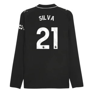 2025-2026 Man City Authentic Long Sleeve Away Shirt (Silva 21)
