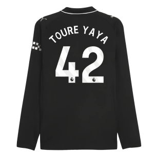 2025-2026 Man City Authentic Long Sleeve Away Shirt (Toure Yaya 42)