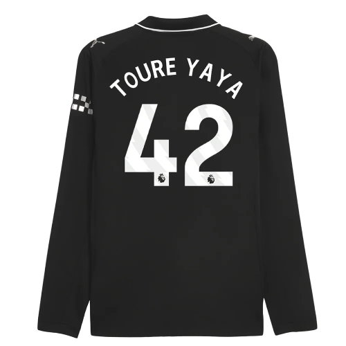 2025-2026 Man City Authentic Long Sleeve Away Shirt (Toure Yaya 42)