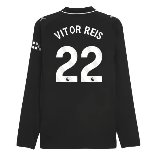 2025-2026 Man City Authentic Long Sleeve Away Shirt (Vitor Reis 22)