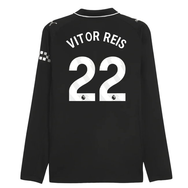 2025-2026 Man City Authentic Long Sleeve Away Shirt (Vitor Reis 22)