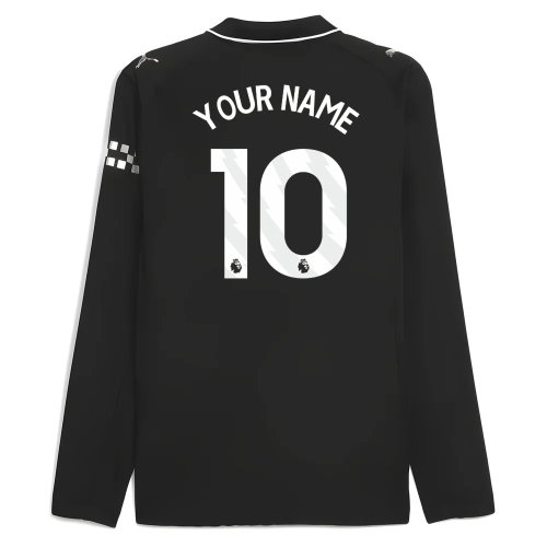 2025-2026 Man City Authentic Long Sleeve Away Shirt (Your Name)