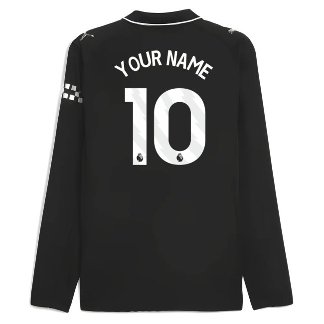 2025-2026 Man City Authentic Long Sleeve Away Shirt (Your Name)