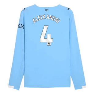 2025-2026 Man City Authentic Long Sleeve Home Shirt (Aleixandri 4)