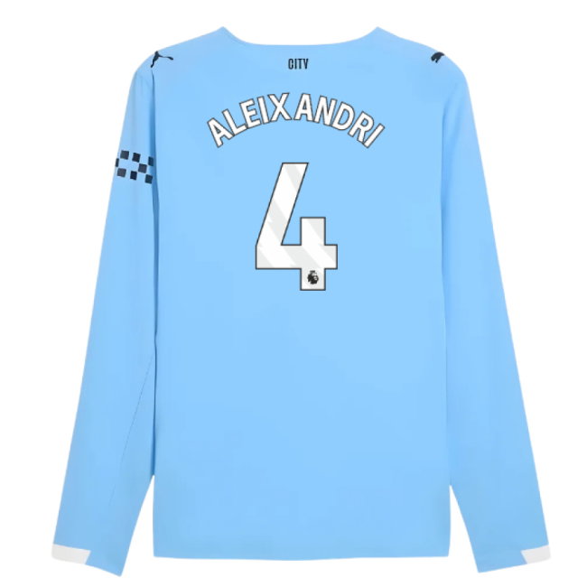 2025-2026 Man City Authentic Long Sleeve Home Shirt (Aleixandri 4)