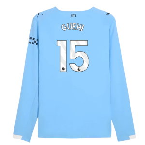 2025-2026 Man City Authentic Long Sleeve Home Shirt (Guehi 15)