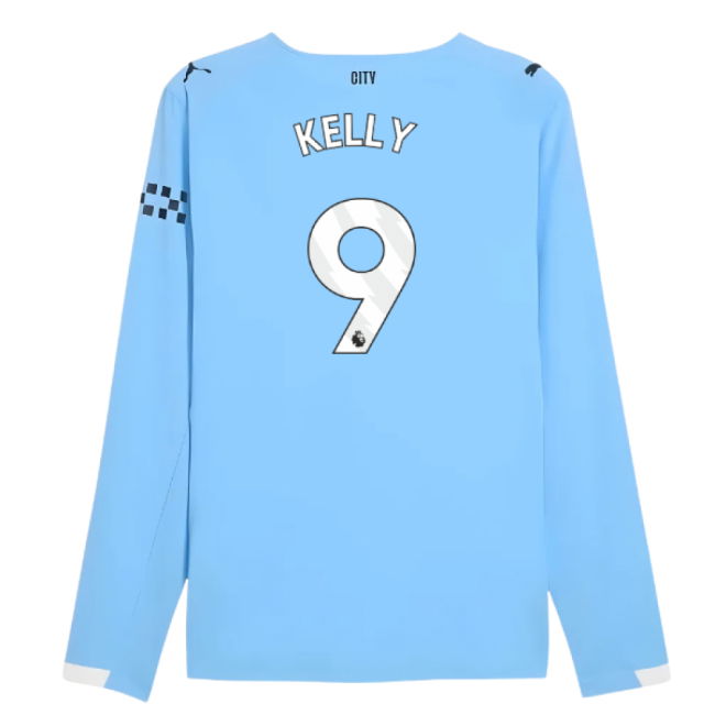 2025-2026 Man City Authentic Long Sleeve Home Shirt (Kelly 9)