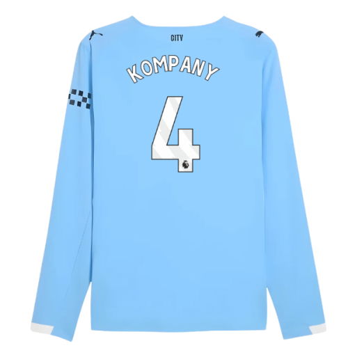2025-2026 Man City Authentic Long Sleeve Home Shirt (Kompany 4)