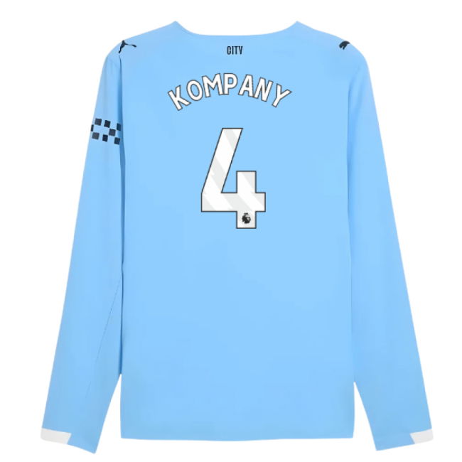 2025-2026 Man City Authentic Long Sleeve Home Shirt (Kompany 4)