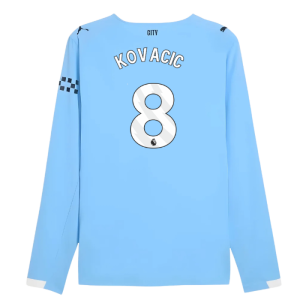 2025-2026 Man City Authentic Long Sleeve Home Shirt (Kovacic 8)
