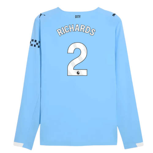 2025-2026 Man City Authentic Long Sleeve Home Shirt (Richards 2)