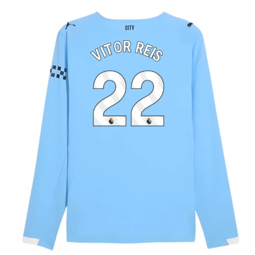 2025-2026 Man City Authentic Long Sleeve Home Shirt (Vitor Reis 22) 2025-2026 Man City Authentic Long Sleeve Home Shirt (Vitor Reis 22)