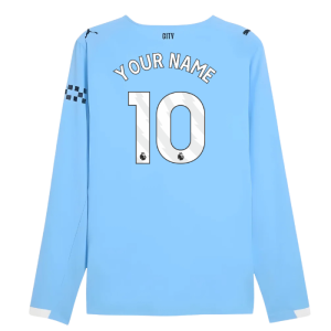 2025-2026 Man City Authentic Long Sleeve Home Shirt
