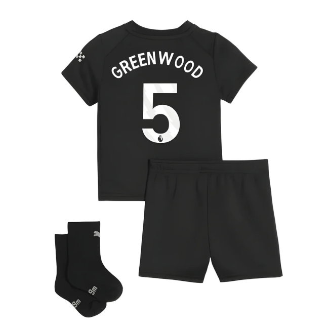 2025-2026 Man City Away Baby Kit (Greenwood 5)