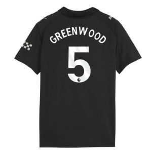 2025-2026 Man City Away Shirt (Kids) (Greenwood 5)