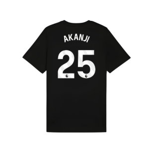 2025-2026 Man City FtblESS Tee (Black) (Akanji 25)