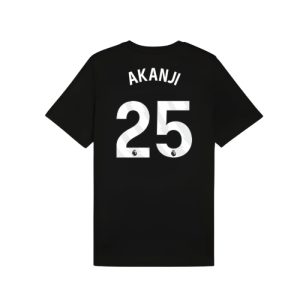 2025-2026 Man City FtblESS Tee (Black) (Akanji 25)
