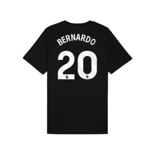 2025-2026 Man City FtblESS Tee (Black) (Bernardo 20)
