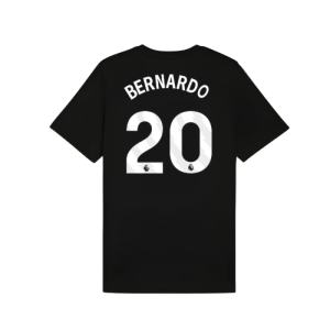 2025-2026 Man City FtblESS Tee (Black) (Bernardo 20)