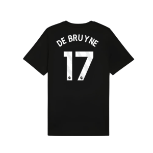 2025-2026 Man City FtblESS Tee (Black) (De Bruyne 17)