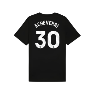 2025-2026 Man City FtblESS Tee (Black) (Echeverri 30)