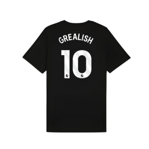 2025-2026 Man City FtblESS Tee (Black) (Grealish 10)