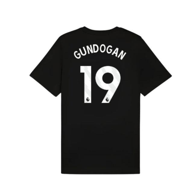 2025-2026 Man City FtblESS Tee (Black) (Gundogan 19)