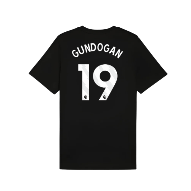 2025-2026 Man City FtblESS Tee (Black) (Gundogan 19)