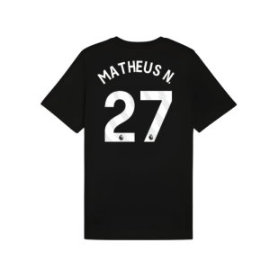 2025-2026 Man City FtblESS Tee (Black) (Matheus N. 27)