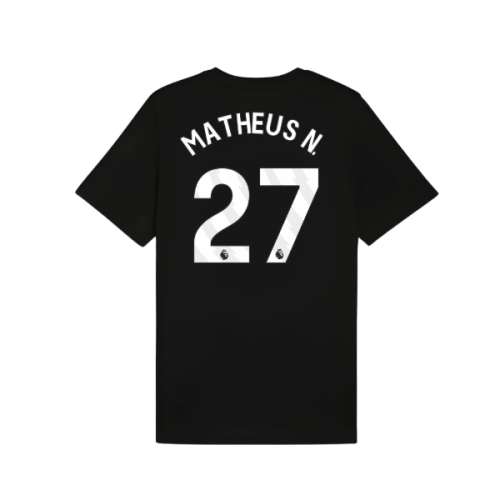 2025-2026 Man City FtblESS Tee (Black) (Matheus N. 27)