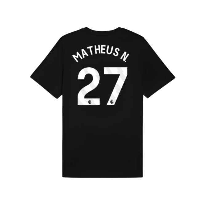 2025-2026 Man City FtblESS Tee (Black) (Matheus N. 27)