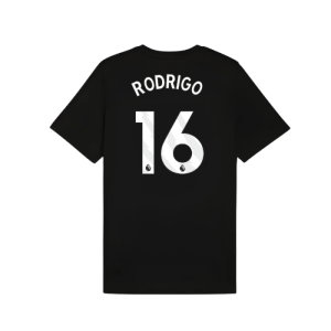 2025-2026 Man City FtblESS Tee (Black) (Rodrigo 16)